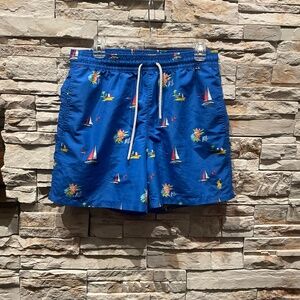 Polo Ralph Lauren  Men’s  Big &Tall Sur La Plage Traveler  Swim  Trunks, Blue, M